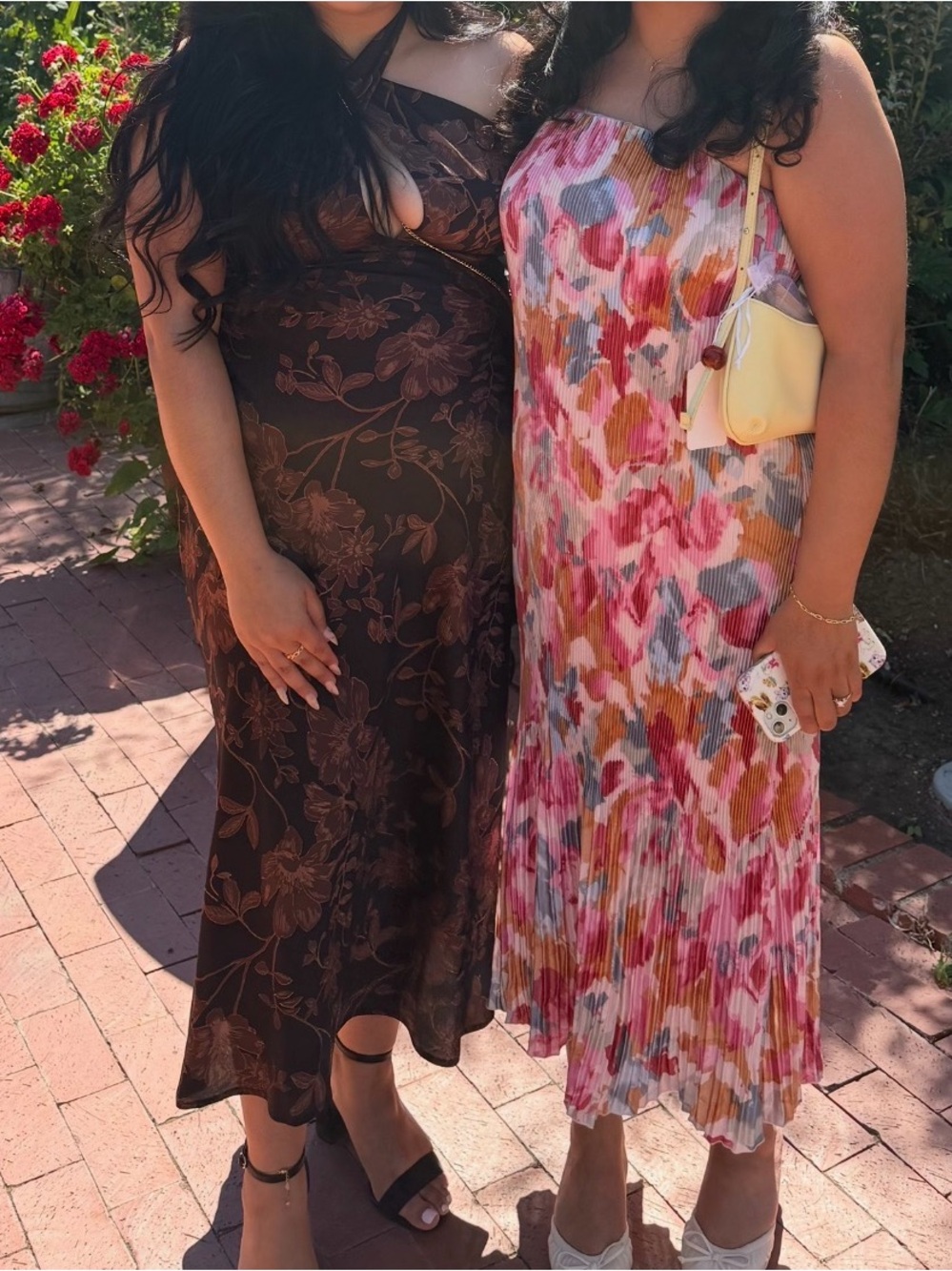 Park & Fifth Pink black & copper halter Midi Dress